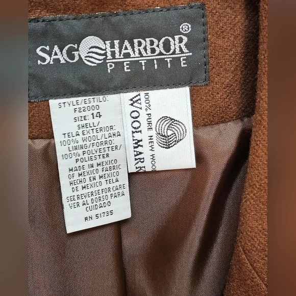 SAG HARBOR Petites 100% Wool Blazer Sz 14 - Picture 3 of 8